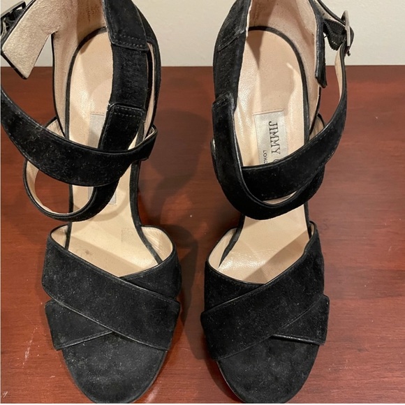 37.5 Jimmy Choo Suede Strappy Heeled Sandal - Picture 2 of 6